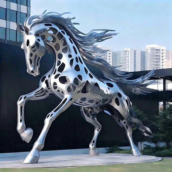 Hollow Stainless Steel Horse Sculpture