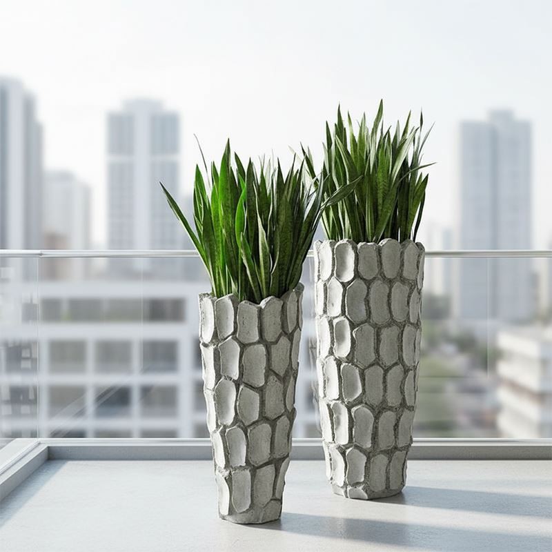 Modern Grey Floor Planter