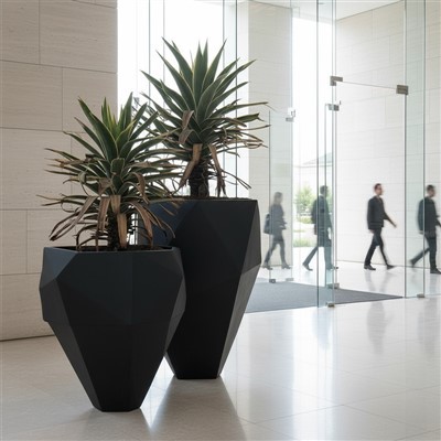 Geometric Conical Fiberglass Planter