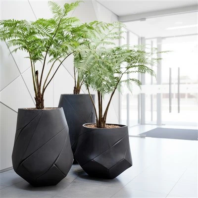 Gray Oval Planter Pot