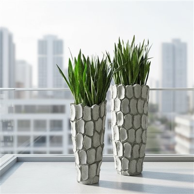 Modern Grey Floor Planter