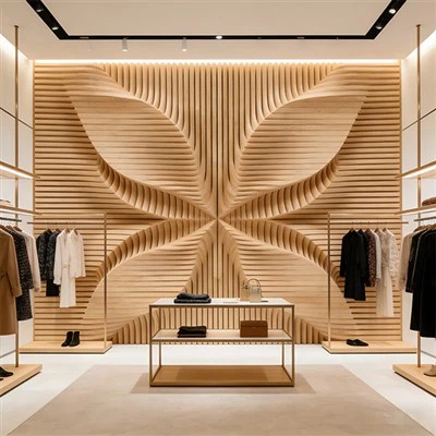 Petal Parametric Wood Wall